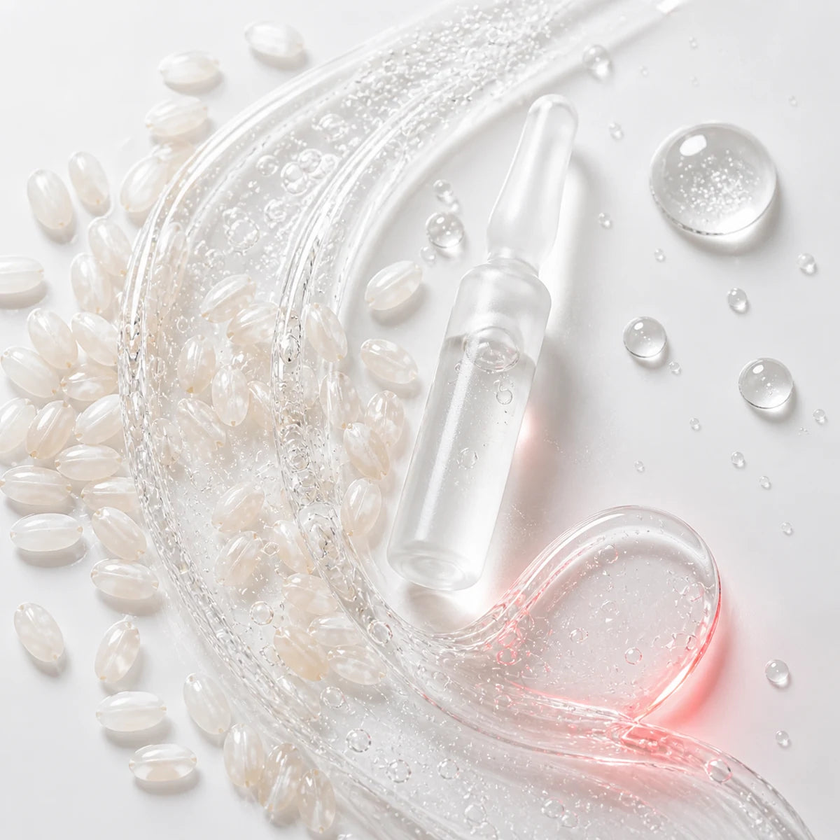 Reis, klares Serum und Panthenol als Formel-Inspiration