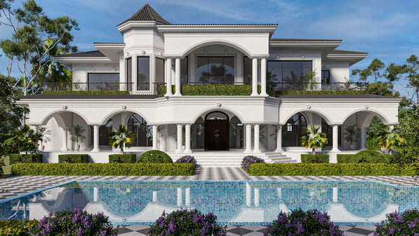 3d architectural exterior design of house, commercial building 3d rendering